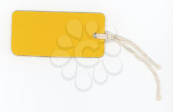 yellow paper tag label for product information