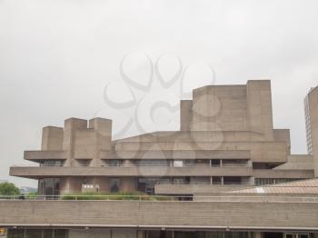 The National Theatre iconic new brutalist architecture in London England UK