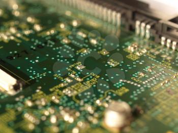 Detail of an electronic printed circuit board - selective focus