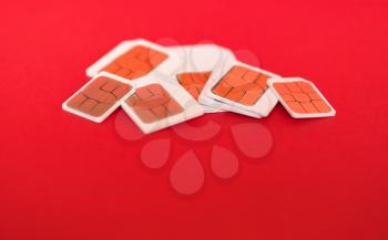 Many mini micro and nano sim cards for mobile telephone