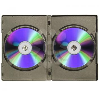 CD or DVD case, for music data video recording support - isolated over white background