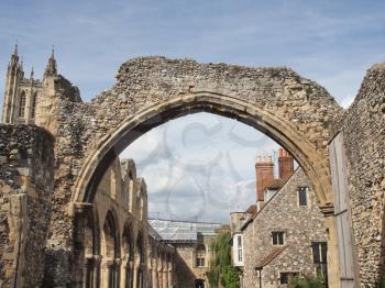 Ruins of St Augustine Abbey in Canterbury UK