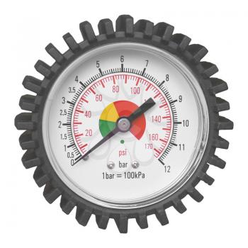 Manometer instrument for the measurement of pressure and vacuum - isolated over white background