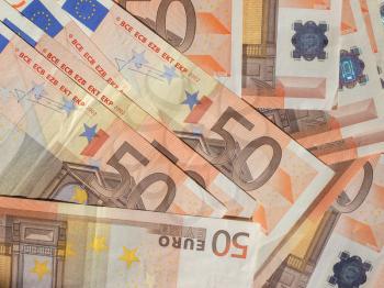 Fifty Euro banknotes currency of the European Union