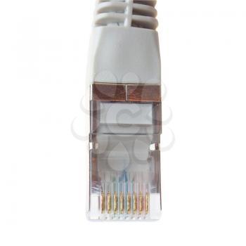 RJ45 plug for LAN local area network ethernet connection isolated over white background