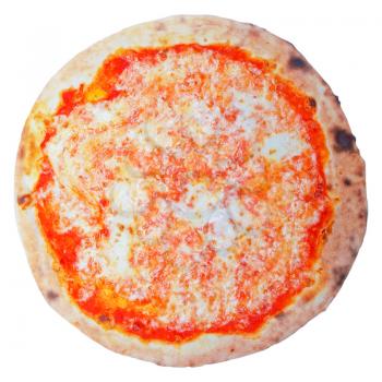 Italian Pizza Margherita (Margarita) with tomato and Mozzarella cheese - isolated over a white background