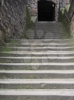 Steep steps linking the Old Town with the New Town in Edinburgh, UK