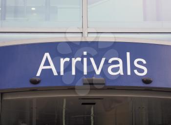 Detail of Arrivals door at an airport