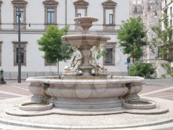 Piermarini Fountain in Piazza Fontana, Milan, Italy