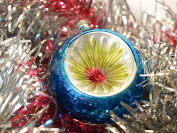 Tinsel and baubles for Christmas tree decoration