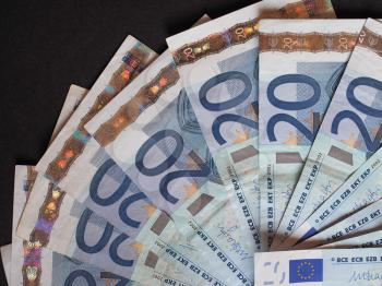 Twenty Euro banknotes currency of Europe