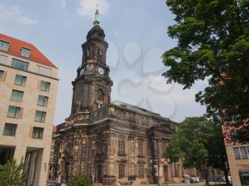 Kreuzkirche meaning Church of the Holy Cross in Dresden Germany is the largest church in Saxony