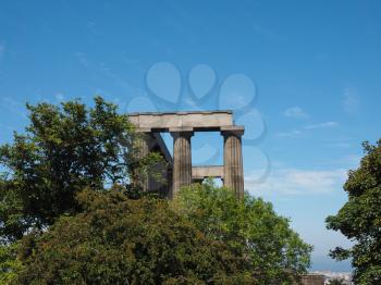 The Scottish National Monument on Calton Hill in Edinburgh, UK