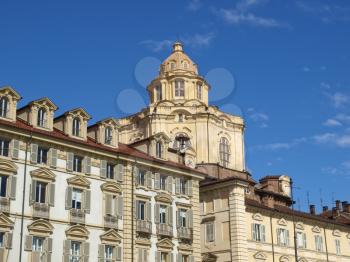The baroque church of San Lorenzo, Turin, Italy