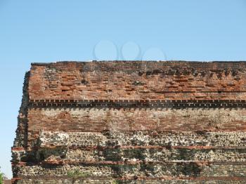 Ruins of the ancient Roman wall in Turin (Torino) Italy