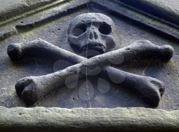 Goth skull and bones from a gothic churchyard