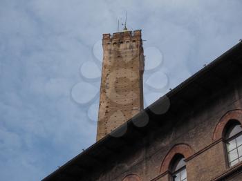 Torre Degli Asinelli leaning tower in Bologna, Italy