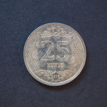 Money - 25 Kurus coin of Turkey