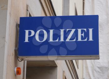 A Polizei sign meaning Police in German