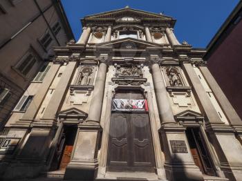 Santa Maria alla Porta baroque church designed by architect Francesco Maria Richini in 1652 in Milan, Italy