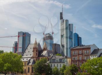 View of city of Frankfurt am Main in Germany from the river