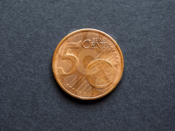 Five Cent Euro coin currency of the European Union