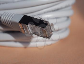 RJ45 plug for LAN local area network ethernet connection
