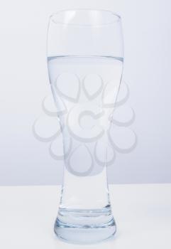 Transparent glass of clear still drinking water