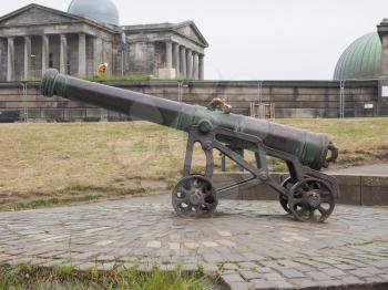 The Portuguese cannon on Calton Hill in Edinburgh, UK