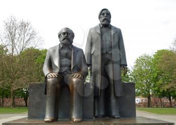 Marx and Engels statue in Marx-Engels-Forum, Alexanderplatz, Berlin
