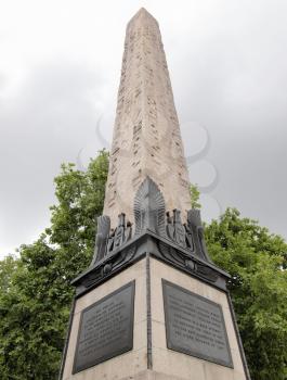 Ancient Egyptian obelisk in London, England, UK