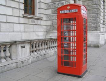 Traditional Red Telephone Box in London UK