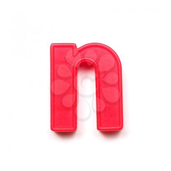 Magnetic lowercase letter N of the British alphabet