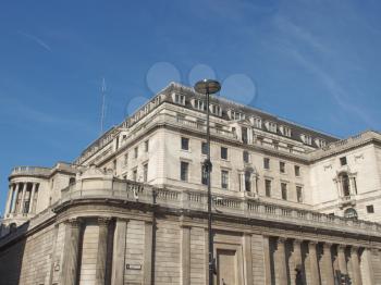 The historical building of the Bank of England, London, UK