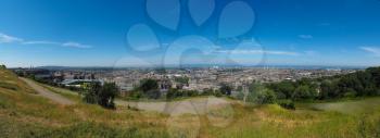 Large high resolution panoramic aerial view of the city of Edinburgh, UK
