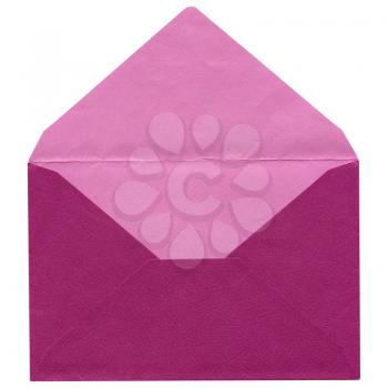 Pink letter envelope isolated over white background
