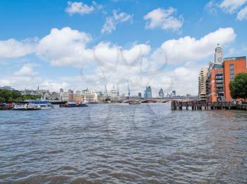 Panoramic view of River Thames London UK