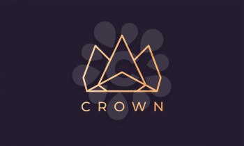 luxury gold royal crown logo in a simple and modern style