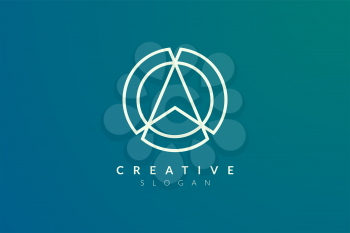 Compass. The logo design is a blend of circles with the direction of the arrow. Minimalist and modern vector illustration design suitable for business and brands