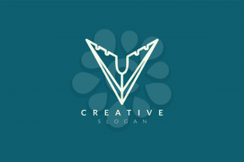 Initial V logo design resembles a plane. Minimalist and modern vector illustration design suitable for business or brand