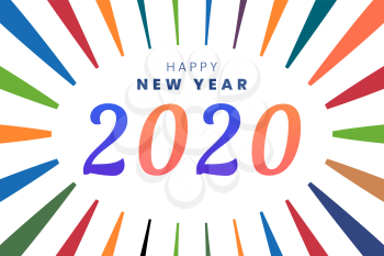 Design the logo text Happy New Year 2020. Cover the business diary for 2020 with a wish. Brochure, card, banner design template. Vector illustration