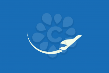 Vector illustration of plane shape design. Minimalist and simple logo, flat style, modern icon and symbol