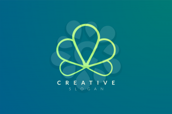 Design abstract flower and leaf logo for spa, hotel, beauty, health, fashion, cosmetic, boutique, salon, yoga, therapy. Simple and modern vector design for your business brand or product