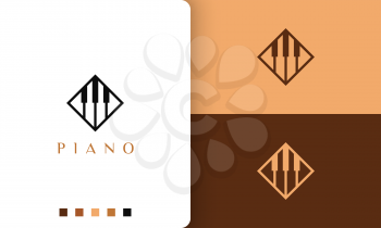 piano logo in simple and modern style suitable for musician or orchestra