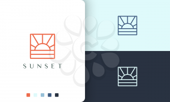 water or sunlight logo in simple and modern style