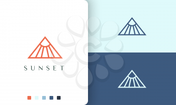 triangle sun or energy logo in unique and modern style