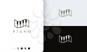 simple and modern piano logo or icon
