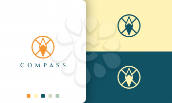 expedition or adventure logo with a simple and modern compass circle shape