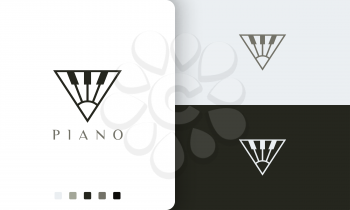 simple and modern piano logo or icon in triangle shape