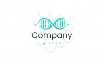 DNA chain logo design template for science and technology